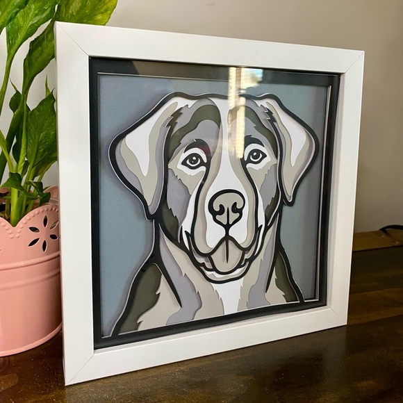 3D Black Labrador Dog Shadowbox - Picture 3 of 8